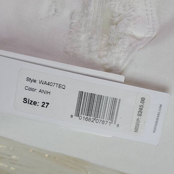 NEW Hudson Ankle Krista Super Skinny White Distressed Stretch Jeans Size 27 - Picture 10 of 13